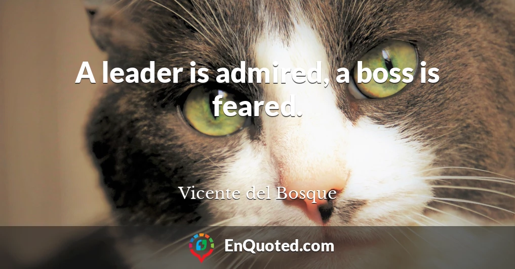 A leader is admired, a boss is feared.