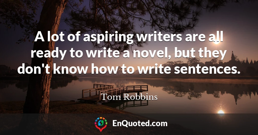 A lot of aspiring writers are all ready to write a novel, but they don't know how to write sentences.