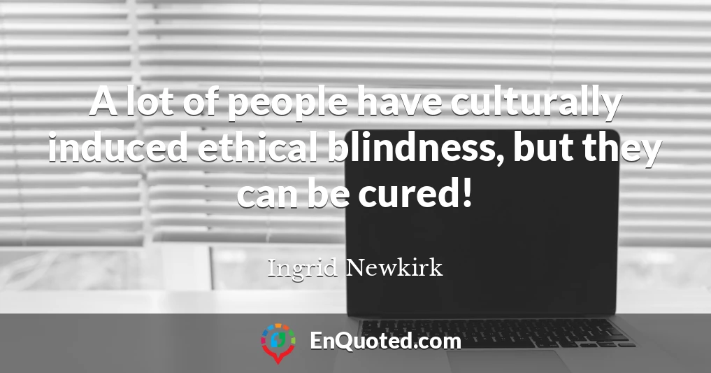 A lot of people have culturally induced ethical blindness, but they can be cured!