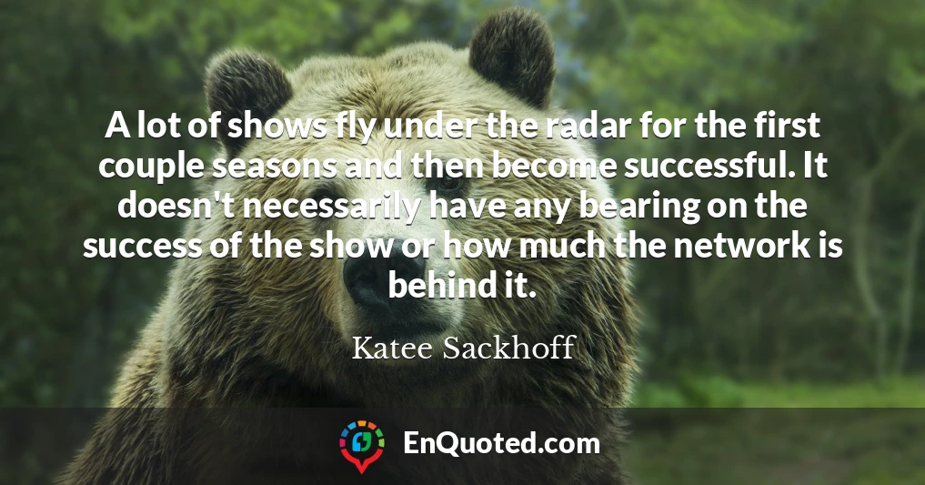 A lot of shows fly under the radar for the first couple seasons and then become successful. It doesn't necessarily have any bearing on the success of the show or how much the network is behind it.