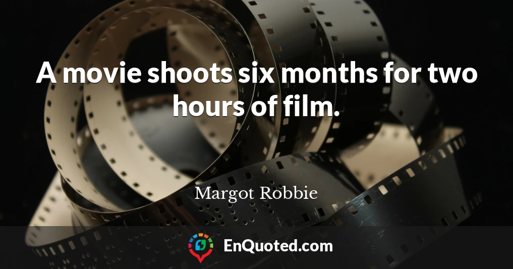 A movie shoots six months for two hours of film.