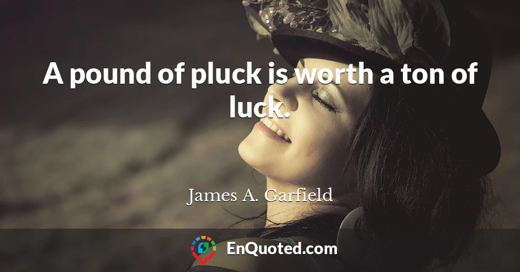 A pound of pluck is worth a ton of luck.