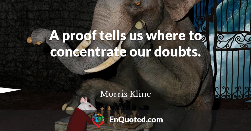A proof tells us where to concentrate our doubts.