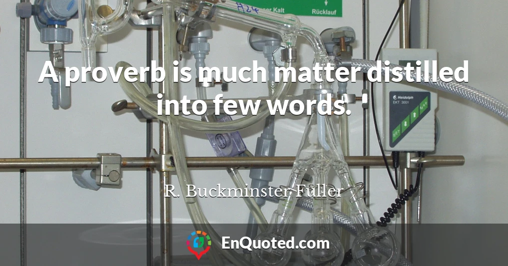 A proverb is much matter distilled into few words.