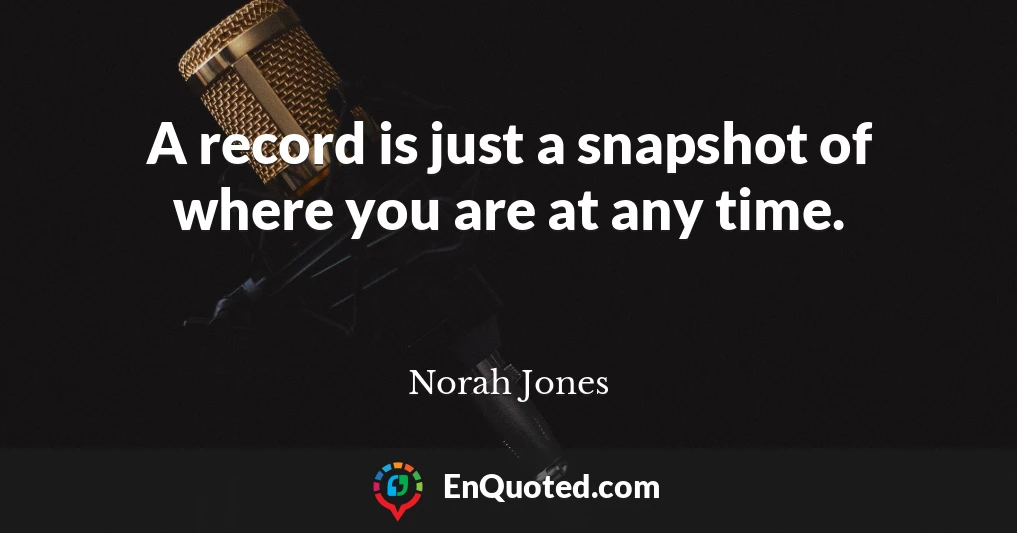 A record is just a snapshot of where you are at any time.