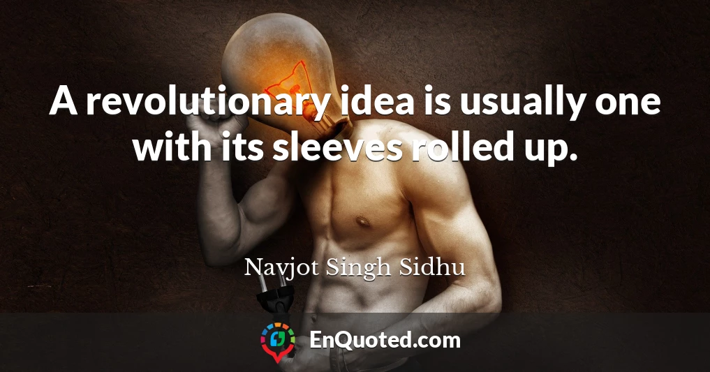 A revolutionary idea is usually one with its sleeves rolled up.