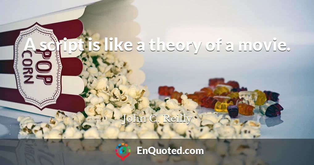 A script is like a theory of a movie.
