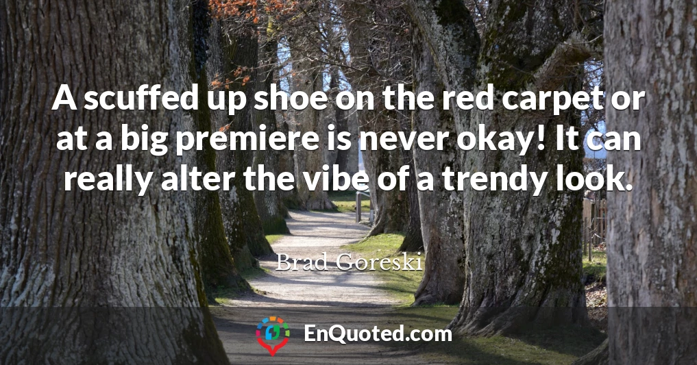 A scuffed up shoe on the red carpet or at a big premiere is never okay! It can really alter the vibe of a trendy look.