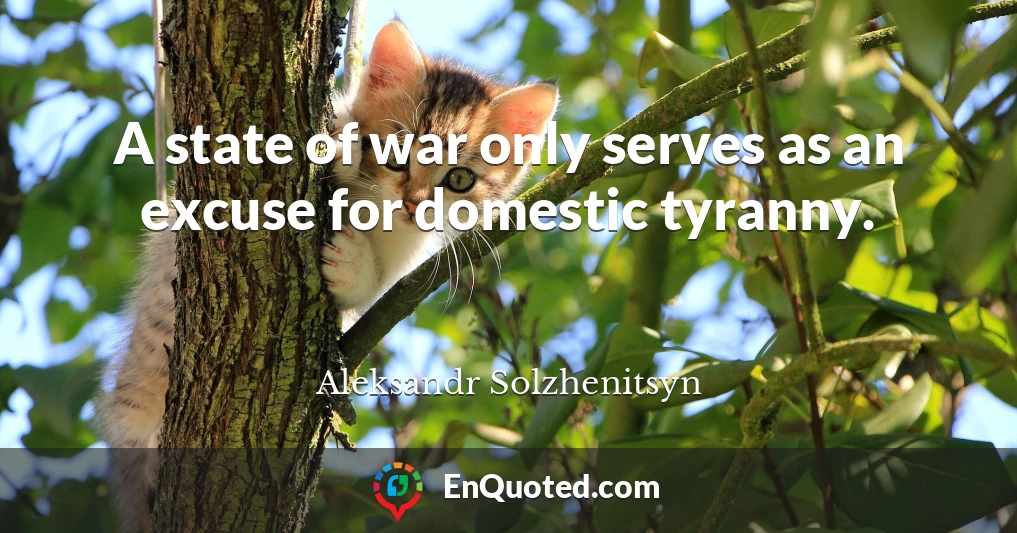 A state of war only serves as an excuse for domestic tyranny.