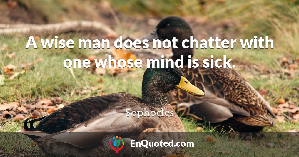 A wise man does not chatter with one whose mind is sick.