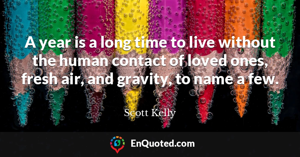 A year is a long time to live without the human contact of loved ones, fresh air, and gravity, to name a few.
