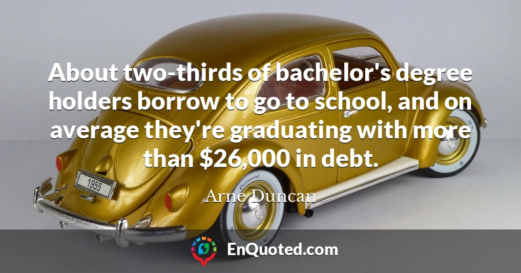 About two-thirds of bachelor's degree holders borrow to go to school, and on average they're graduating with more than $26,000 in debt.