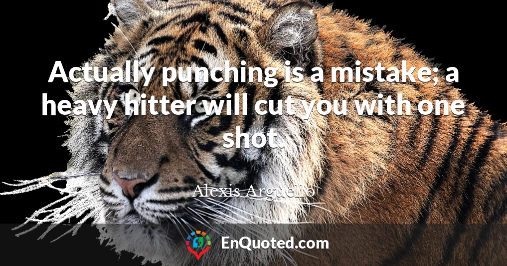 Actually punching is a mistake; a heavy hitter will cut you with one shot.