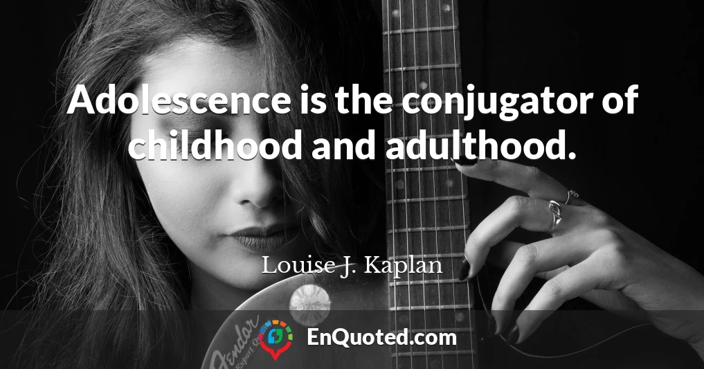 Adolescence is the conjugator of childhood and adulthood.