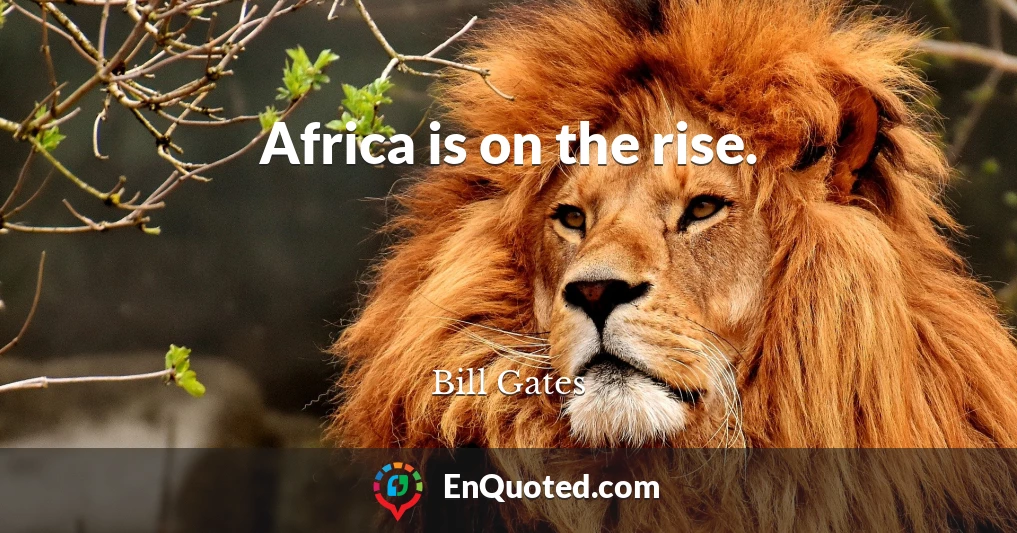 Africa is on the rise.