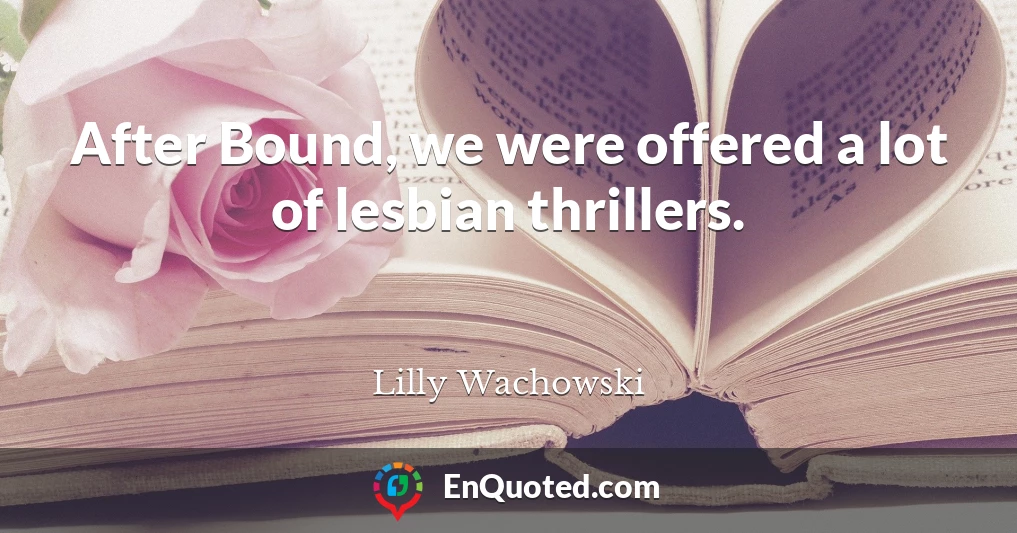 After Bound, we were offered a lot of lesbian thrillers.