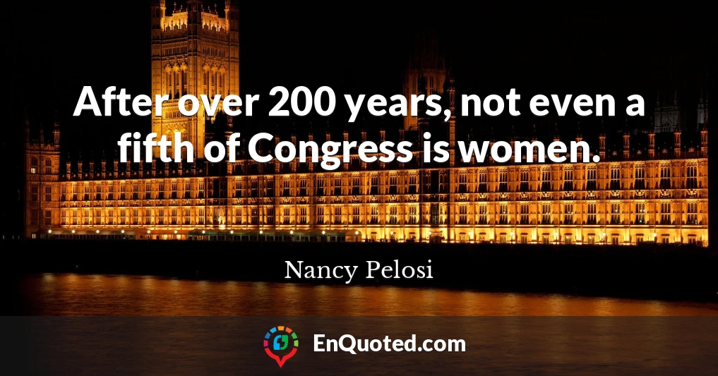 After over 200 years, not even a fifth of Congress is women.