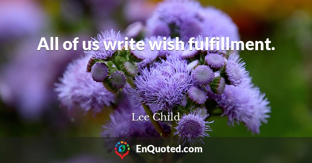 All of us write wish fulfillment.