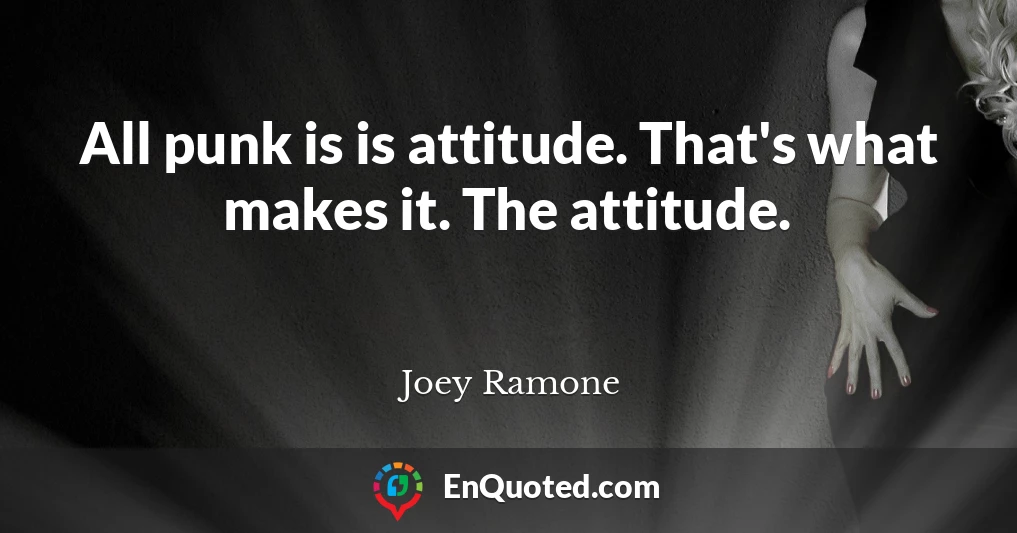 All punk is is attitude. That's what makes it. The attitude.