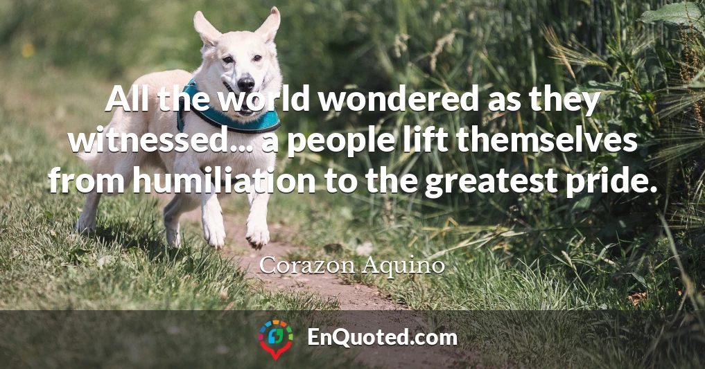 All the world wondered as they witnessed... a people lift themselves from humiliation to the greatest pride.