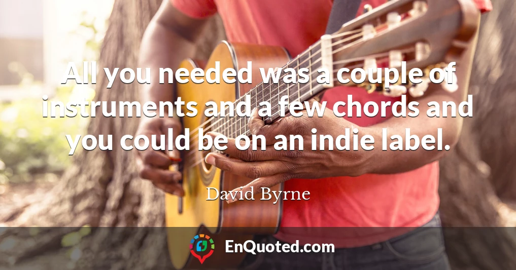 All you needed was a couple of instruments and a few chords and you could be on an indie label.
