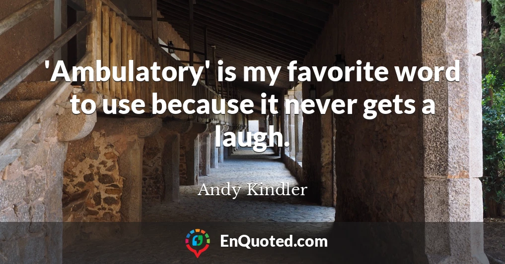 'Ambulatory' is my favorite word to use because it never gets a laugh.