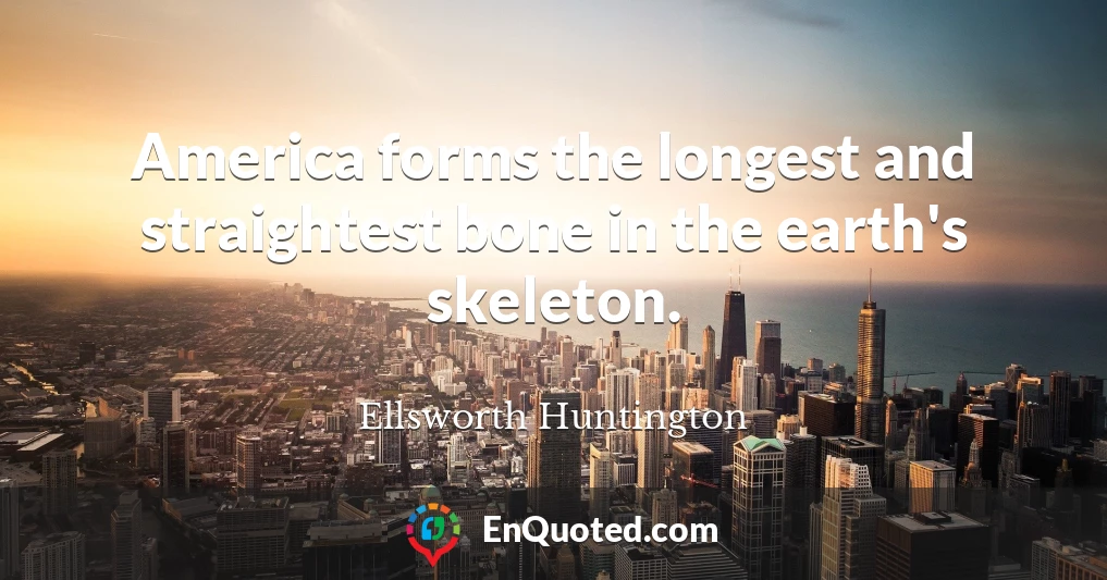 America forms the longest and straightest bone in the earth's skeleton.