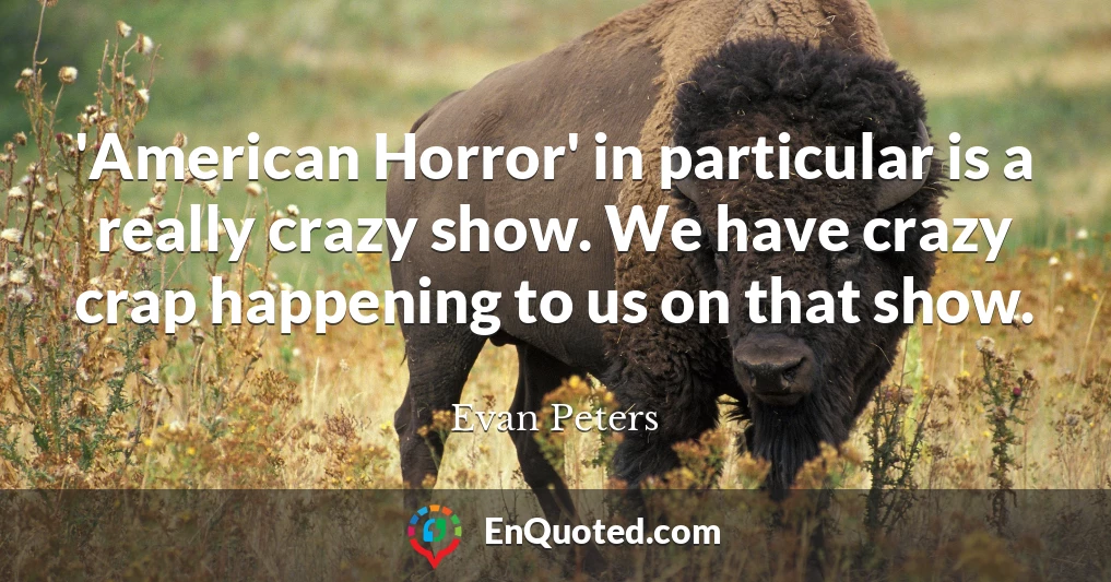 'American Horror' in particular is a really crazy show. We have crazy crap happening to us on that show.
