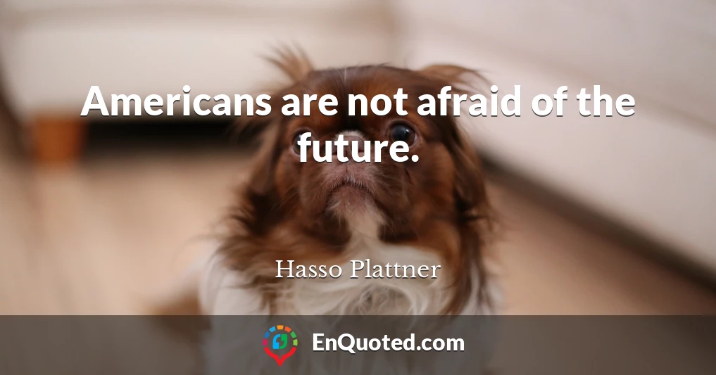Americans are not afraid of the future.