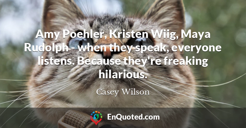Amy Poehler, Kristen Wiig, Maya Rudolph - when they speak, everyone listens. Because they're freaking hilarious.