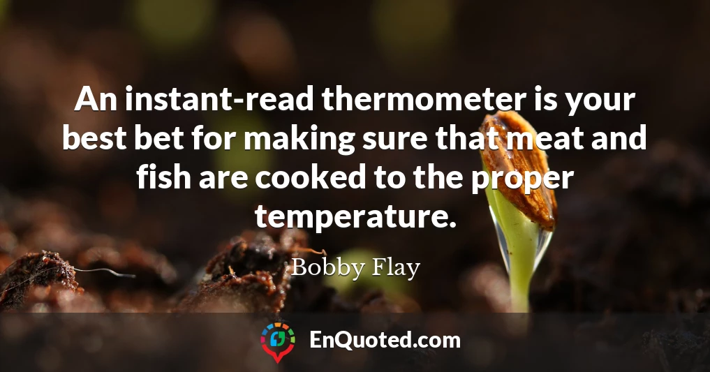 An instant-read thermometer is your best bet for making sure that meat and fish are cooked to the proper temperature.