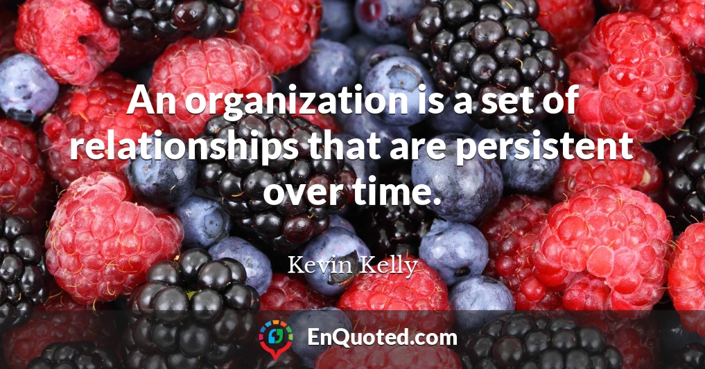 An organization is a set of relationships that are persistent over time.