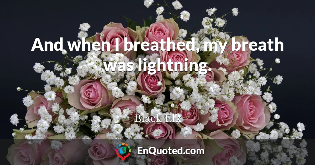 And when I breathed, my breath was lightning.