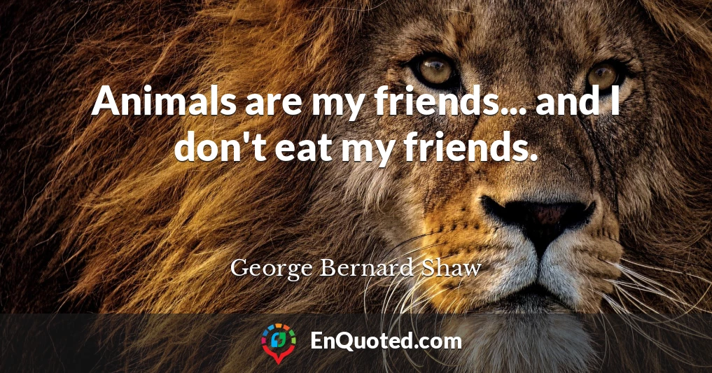 Animals are my friends... and I don't eat my friends.