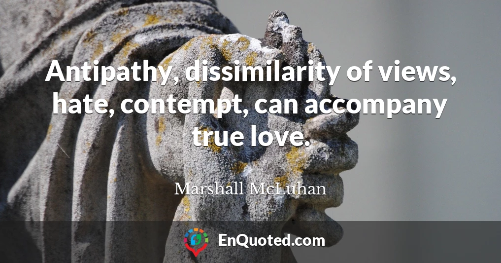 Antipathy, dissimilarity of views, hate, contempt, can accompany true love.