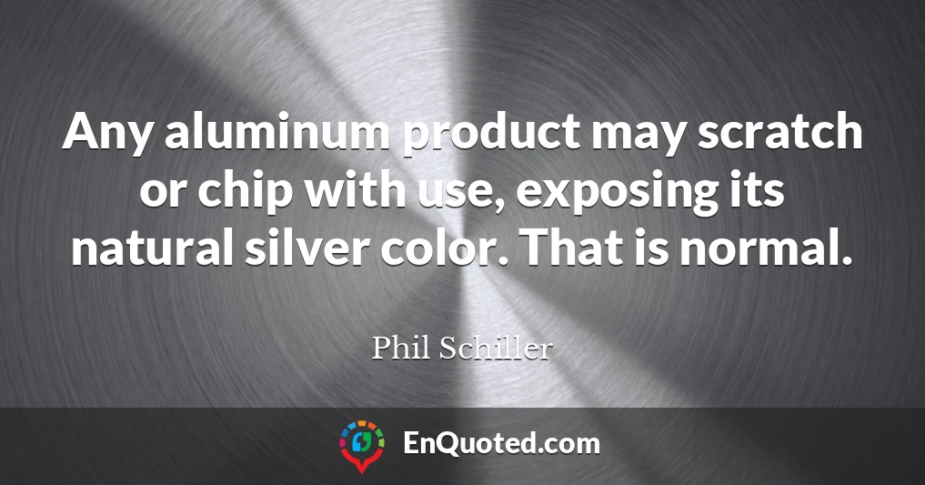 Any aluminum product may scratch or chip with use, exposing its natural silver color. That is normal.