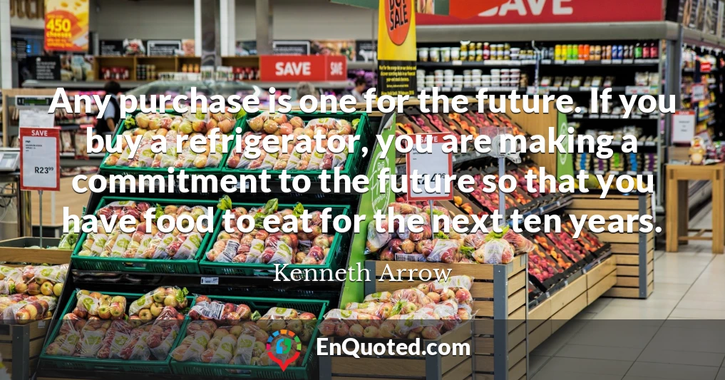 Any purchase is one for the future. If you buy a refrigerator, you are making a commitment to the future so that you have food to eat for the next ten years.