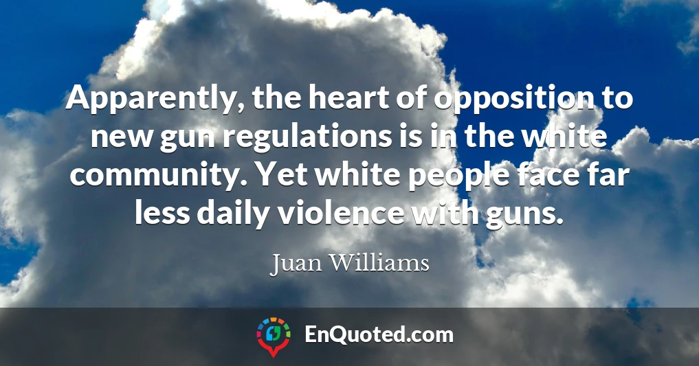 Apparently, the heart of opposition to new gun regulations is in the white community. Yet white people face far less daily violence with guns.