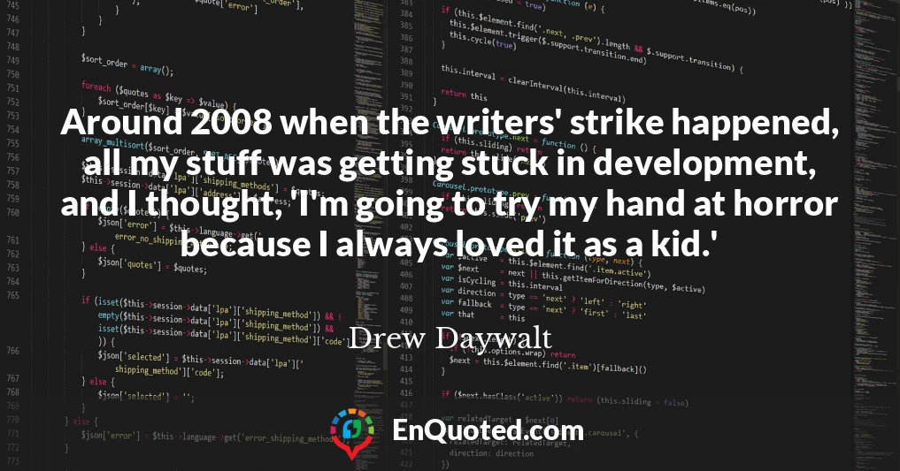 Around 2008 when the writers' strike happened, all my stuff was getting stuck in development, and I thought, 'I'm going to try my hand at horror because I always loved it as a kid.'