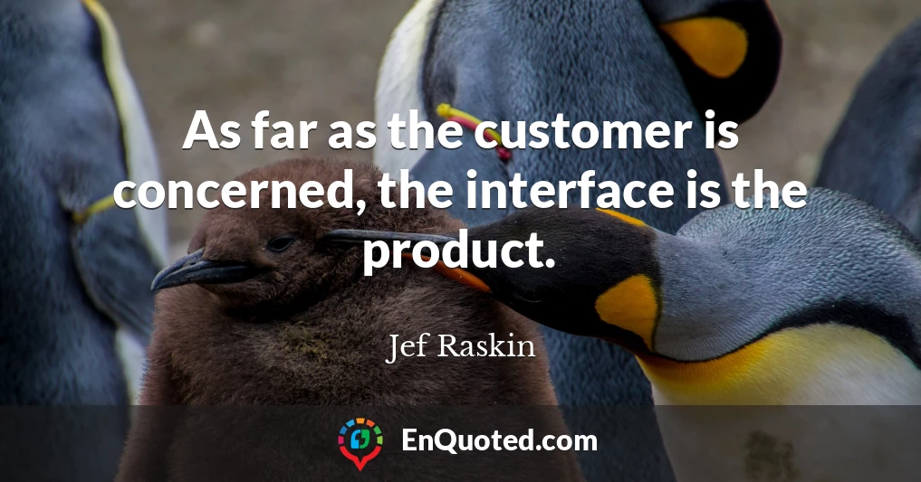 As far as the customer is concerned, the interface is the product.
