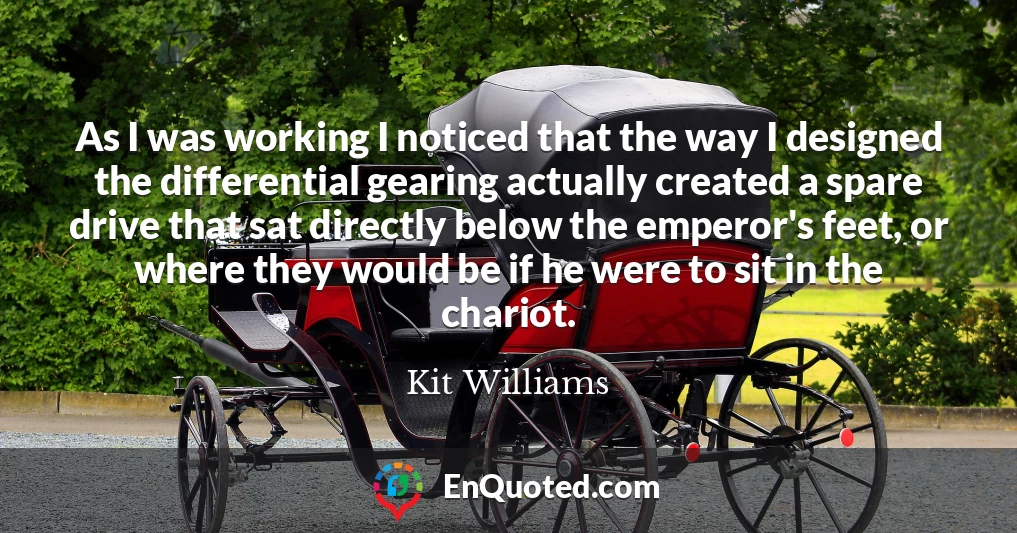 As I was working I noticed that the way I designed the differential gearing actually created a spare drive that sat directly below the emperor's feet, or where they would be if he were to sit in the chariot.