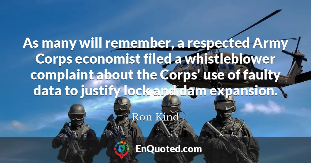 As many will remember, a respected Army Corps economist filed a whistleblower complaint about the Corps' use of faulty data to justify lock and dam expansion.