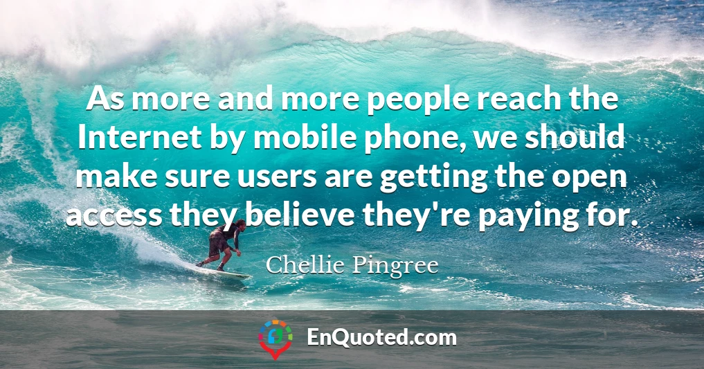 As more and more people reach the Internet by mobile phone, we should make sure users are getting the open access they believe they're paying for.