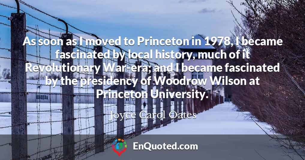 As soon as I moved to Princeton in 1978, I became fascinated by local history, much of it Revolutionary War-era; and I became fascinated by the presidency of Woodrow Wilson at Princeton University.