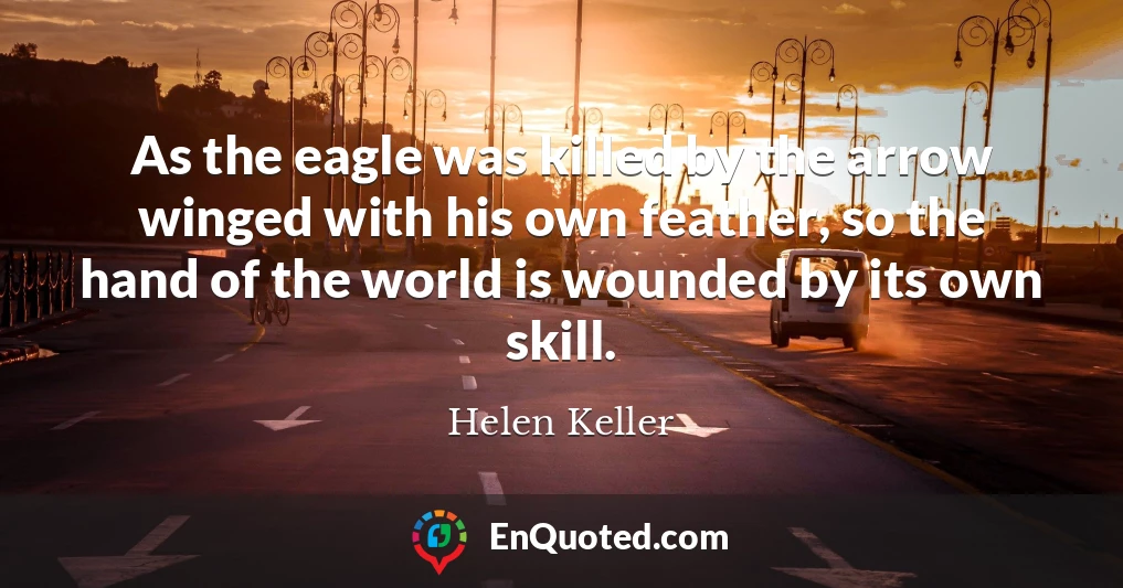 As the eagle was killed by the arrow winged with his own feather, so the hand of the world is wounded by its own skill.