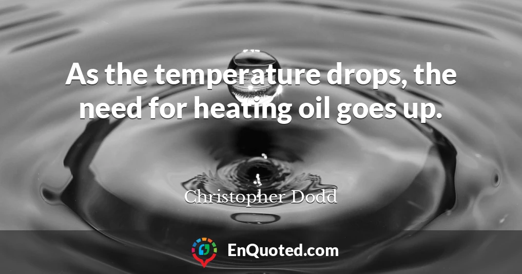 As the temperature drops, the need for heating oil goes up.