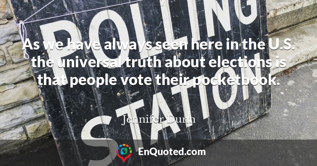 As we have always seen here in the U.S. the universal truth about elections is that people vote their pocketbook.