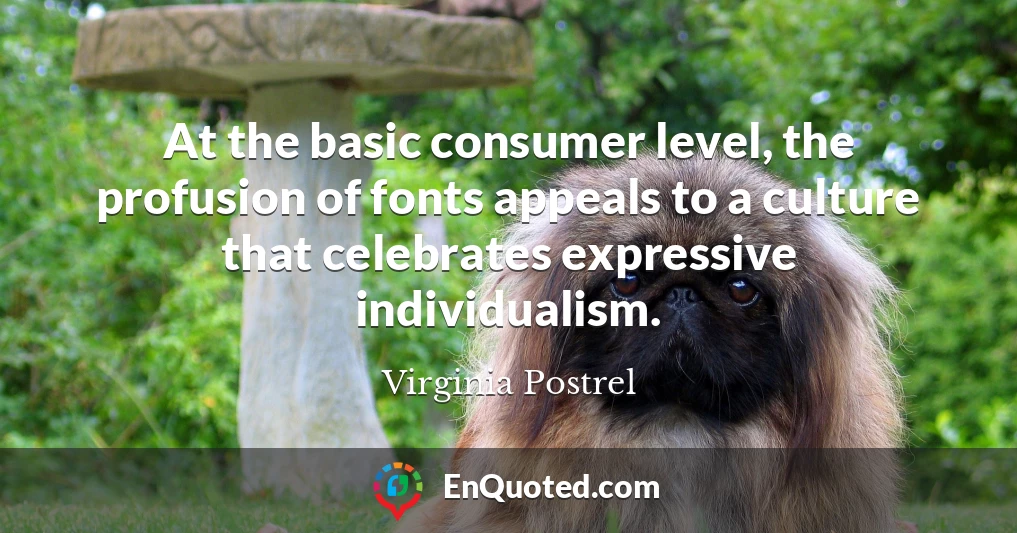 At the basic consumer level, the profusion of fonts appeals to a culture that celebrates expressive individualism.