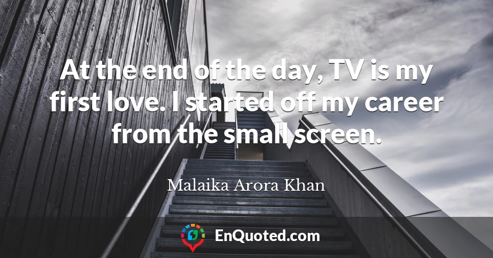 At the end of the day, TV is my first love. I started off my career from the small screen.