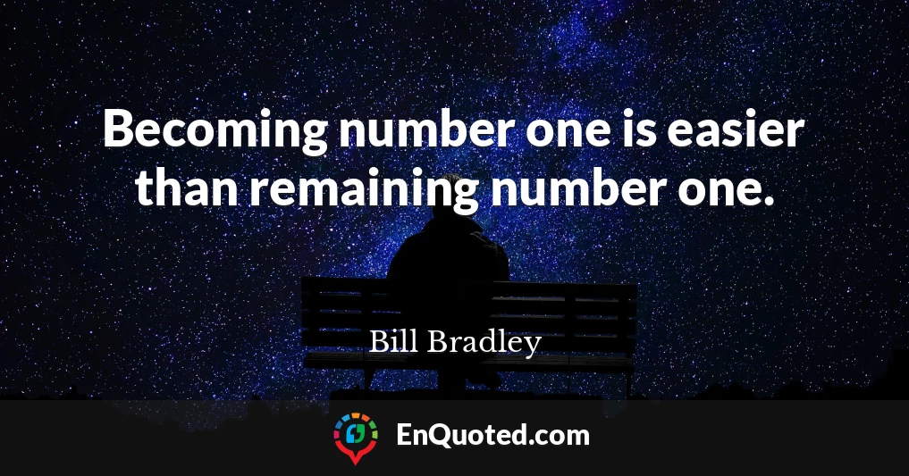 Becoming number one is easier than remaining number one.